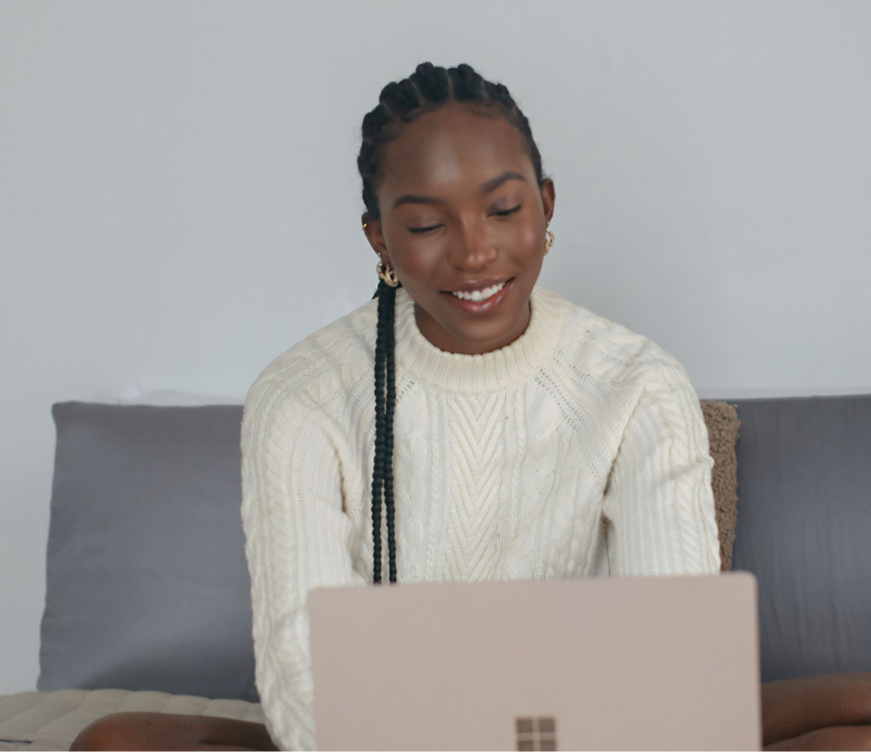 woman working on laptop